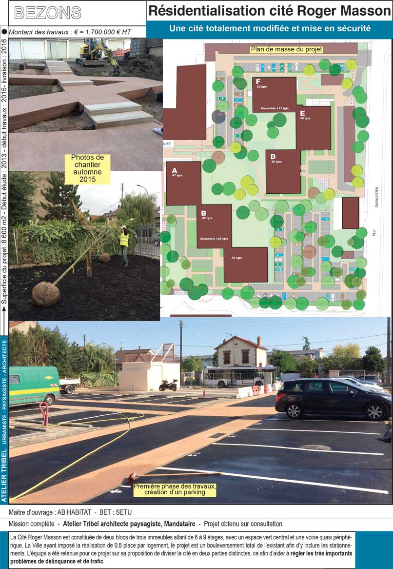 Bezons cit&eacute; Roger Masson - plan de r&eacute;sidentialisation